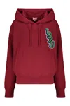 Kenzo Cotton Hoodie In Burgundy