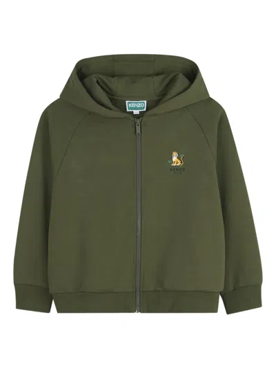 Kenzo Kids' Cotton Hoodie In Green