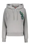 Kenzo Cotton Hoodie In Grey