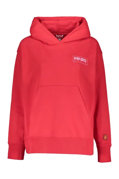 Kenzo Cotton Hoodie In Red