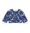 Kenzo Contrasting Edges Floral Print Sweatshirt In Blue