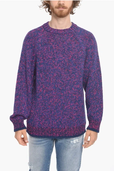 Kenzo Cotton-knit Crewneck Sweater In Purple
