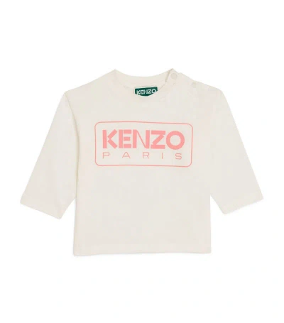 Kenzo Cotton Logo T-shirt (6-18 Months) In Ivory