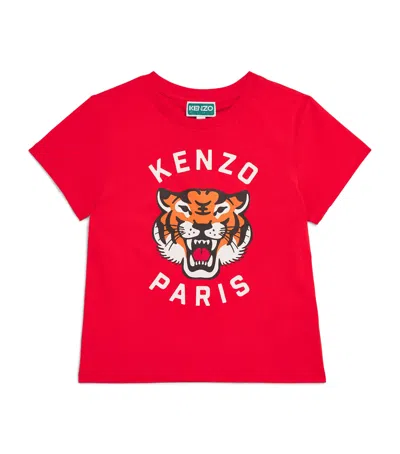 Kenzo Kids' Cotton Logo T-shirt In Red