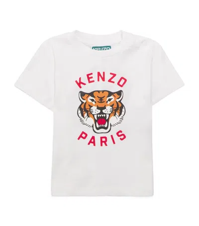 Kenzo Kids' Cotton Logo T-shirt In White