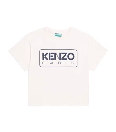 Kenzo Kids' Cotton Logo T-shirt In White