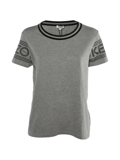 Pre-owned Kenzo Cotton Logo-print T-shirt In Gray