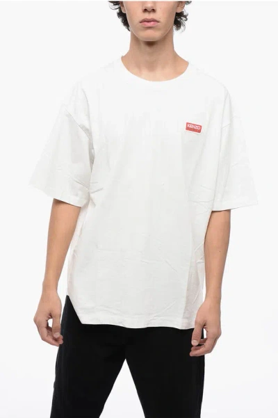 Kenzo Cotton Oversized T-shirt With Print In White