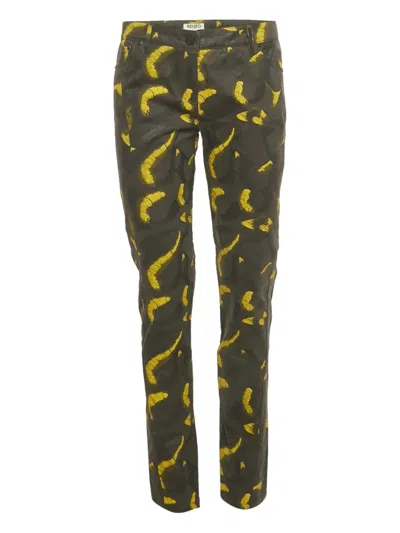 Pre-owned Kenzo Cotton Printed Jeans In Gray