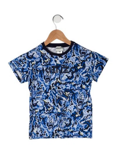 Pre-owned Kenzo Kids' Cotton Printed T Shirt In Blue