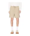 Kenzo Cotton Ripstop Elasticated Shorts In Nude