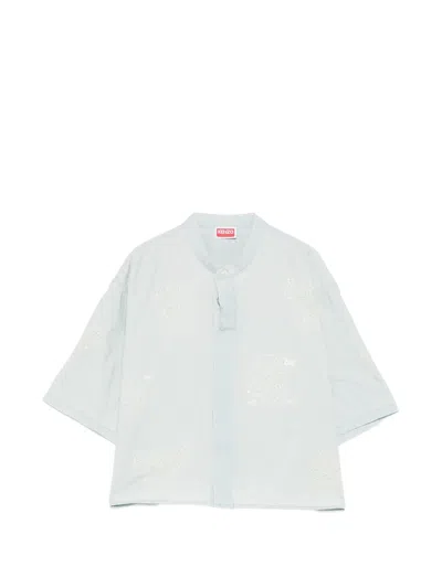 Kenzo Cotton Shirt In Blue