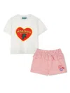 Kenzo Cotton Shorts Set In Red