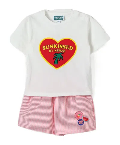 Kenzo Cotton Shorts Set In White