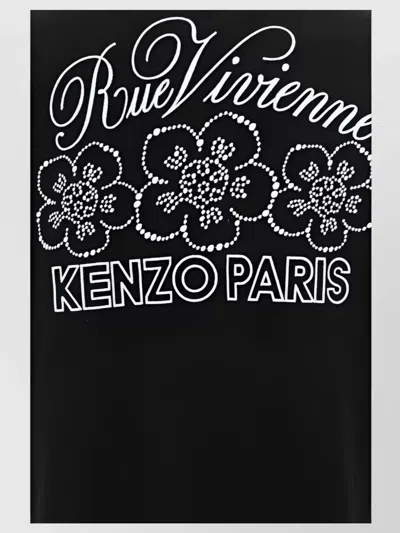 Kenzo Cotton Starry T-shirt Floral Motif In Black