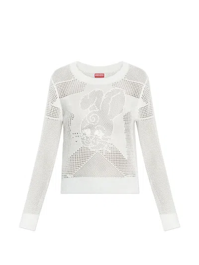 Kenzo Cotton Sweater In White