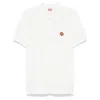 Kenzo White Crewneck T-shirt With Logo Patch On The Front In Cotton Man
