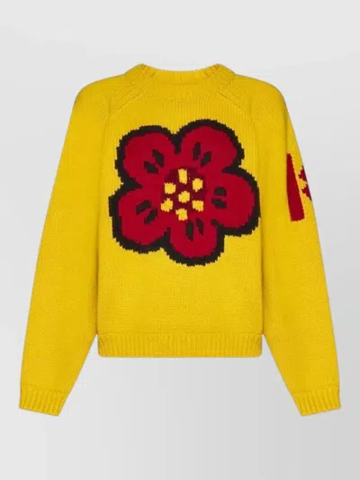 Kenzo Cotton Sweatshirt In Yellow