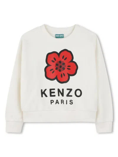 Kenzo Kids' Cotton Sweatshirt In White