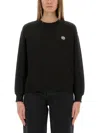 Kenzo Cotton Sweatshirt With Happy Tiger Patch In Black