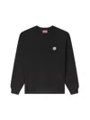 Kenzo Lightweight Tiger Sweatshirt Ribbed Cuffs In Black