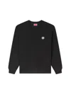 Kenzo Lightweight Tiger Sweatshirt Ribbed Cuffs In Black