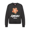 Kenzo Bold Floral Graphic Sweatshirt With Signature Logo In Black