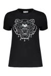 Kenzo Tiger Head-print T-shirt In Black