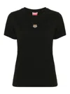 Kenzo Cotton T-shirt With Tiger Prin In Black