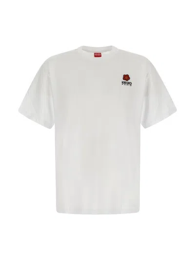 Kenzo Logo Cotton T-shirt In Pale Grey