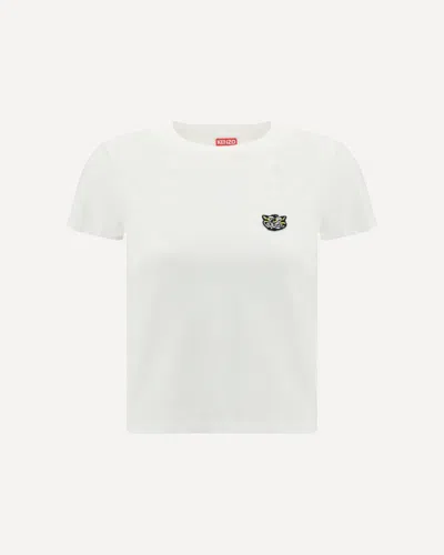 Kenzo Cotton T-shirt With The Embroidered "wild Tiger" In White