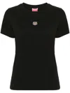 Kenzo Cotton T-shirt With Tiger Prin In Black