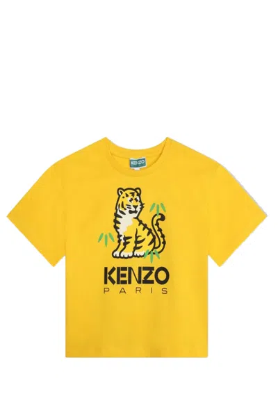 Kenzo Kids' Cotton T-shirt In Yellow