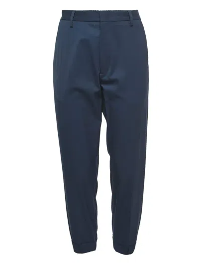 Pre-owned Kenzo Cotton Tailored Trousers In Blue
