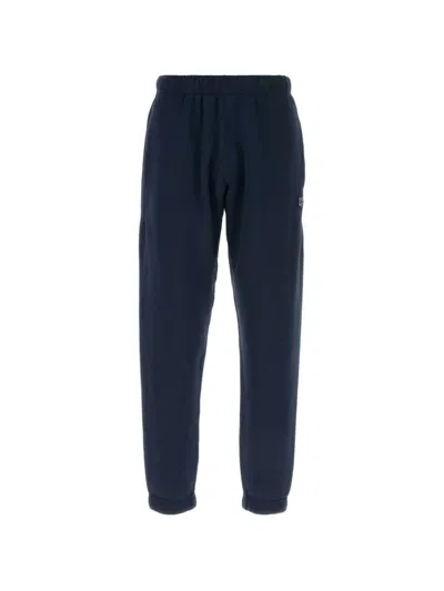 Kenzo Cotton Joggers Ribbed Cuffs Side Pockets In Blue