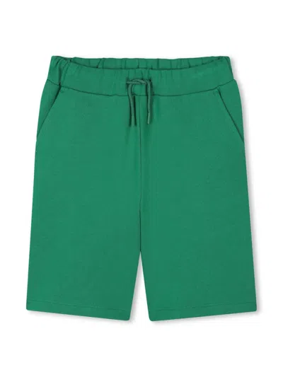 Kenzo Kids' Cotton Track Shorts In Green