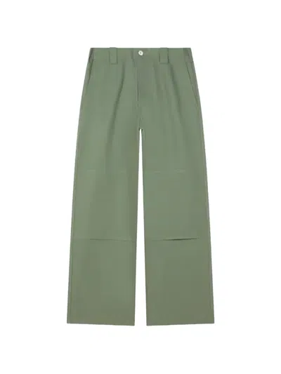 Kenzo Cotton Trousers In Green
