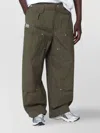 Kenzo Cotton Trousers With Quilted Pattern And Pockets In Green