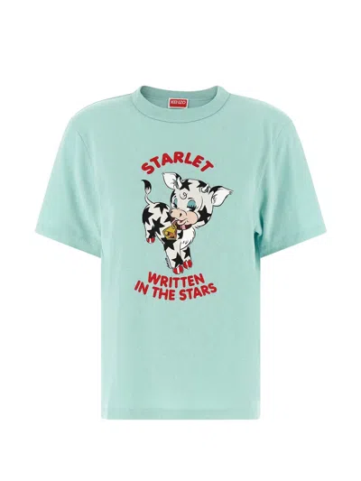 Kenzo Cotton T-shirt In Blue