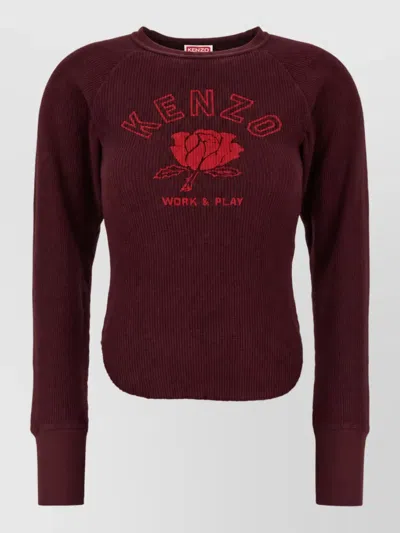 Kenzo Cotton T-shirt In Burgundy