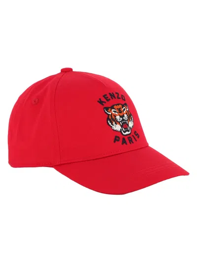Kenzo Cotton Unisex Kids Hat In Red