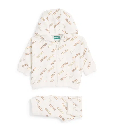 Kenzo Kids' Cotton Zip-up Hoodie And Sweatpants Set In Multi