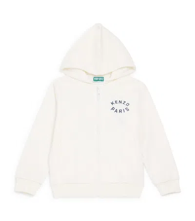 KENZO COTTON ZIP-UP LOGO HOODIE