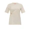 Kenzo Cream T-shirt With Pin On The Right Side. In Neutral