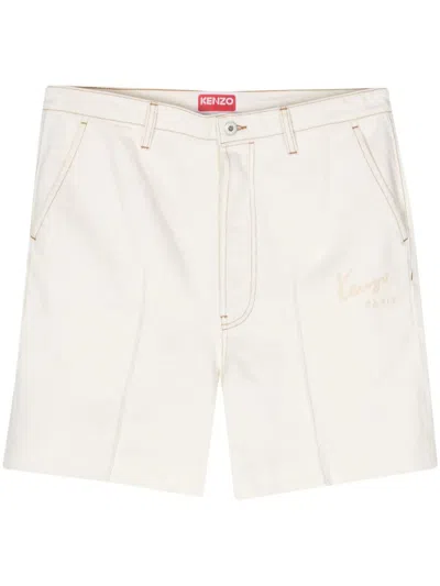 Kenzo Creations Denim Shorts In Nude & Neutrals