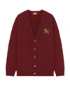 Kenzo Crest-logo Button-up Cardigan In Brown