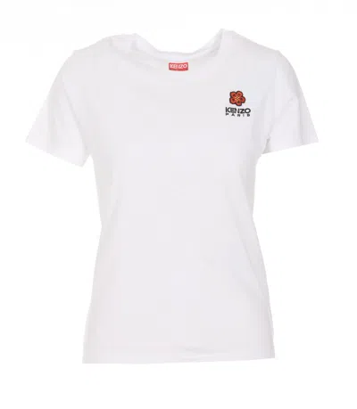 Kenzo Crest Logo T-shirt In Bianco