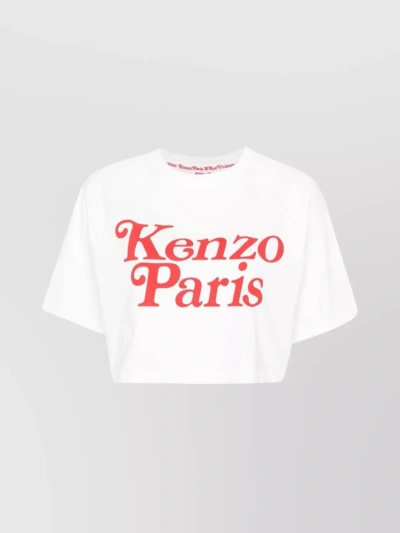 Kenzo Crew Neck Cropped Top In White
