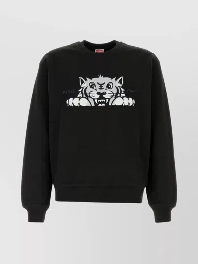 KENZO CREW NECK GRAPHIC PRINT LONG SLEEVES