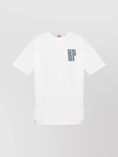 Kenzo Crew Neck Graphic Print Straight Hem In White
